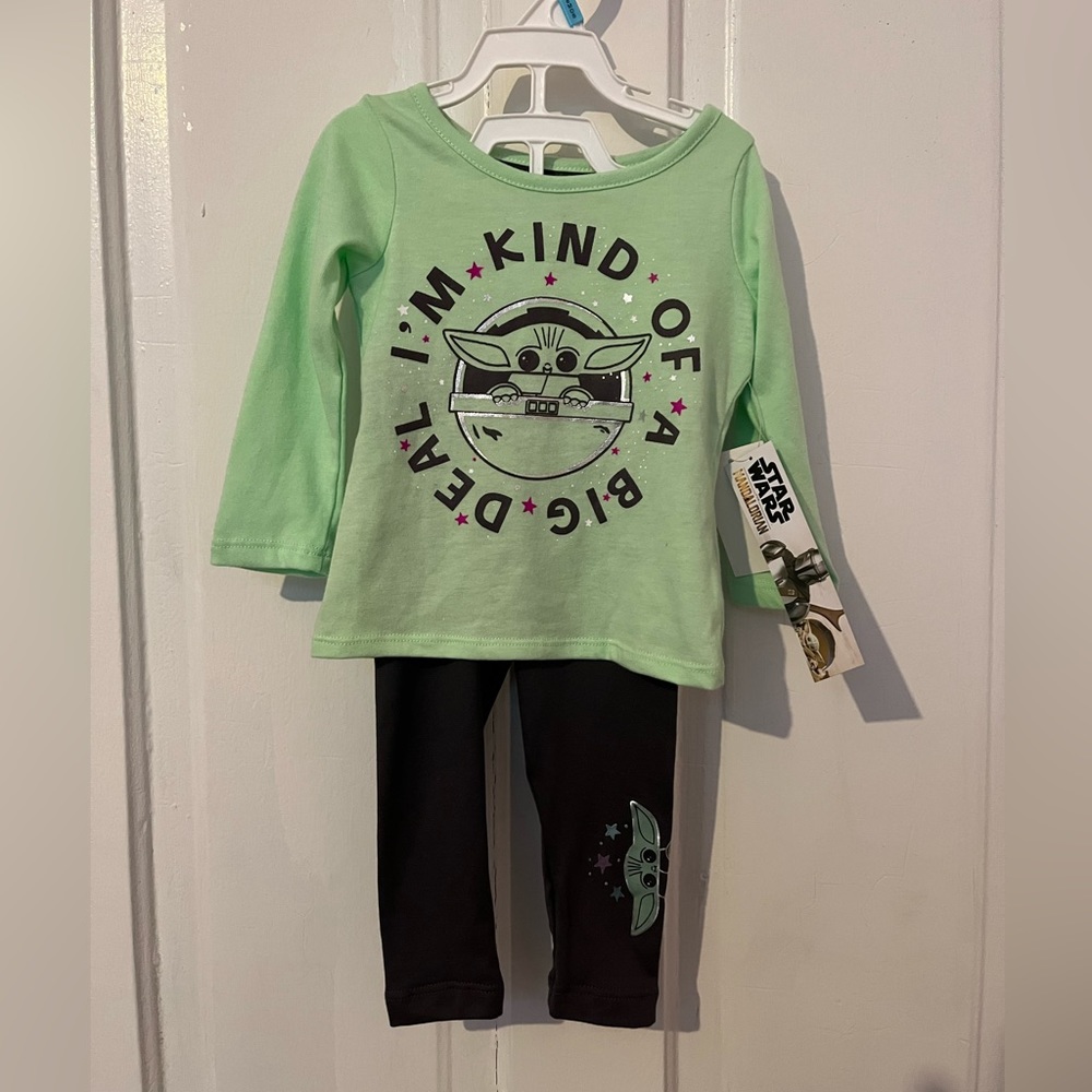 Star Wars the Mandalorian Grogu Matching Shirt/Pants  Set NWT 12 months